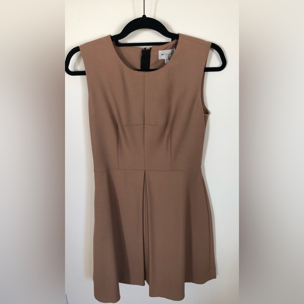 Milly size 4 tan colored A-line mini dress